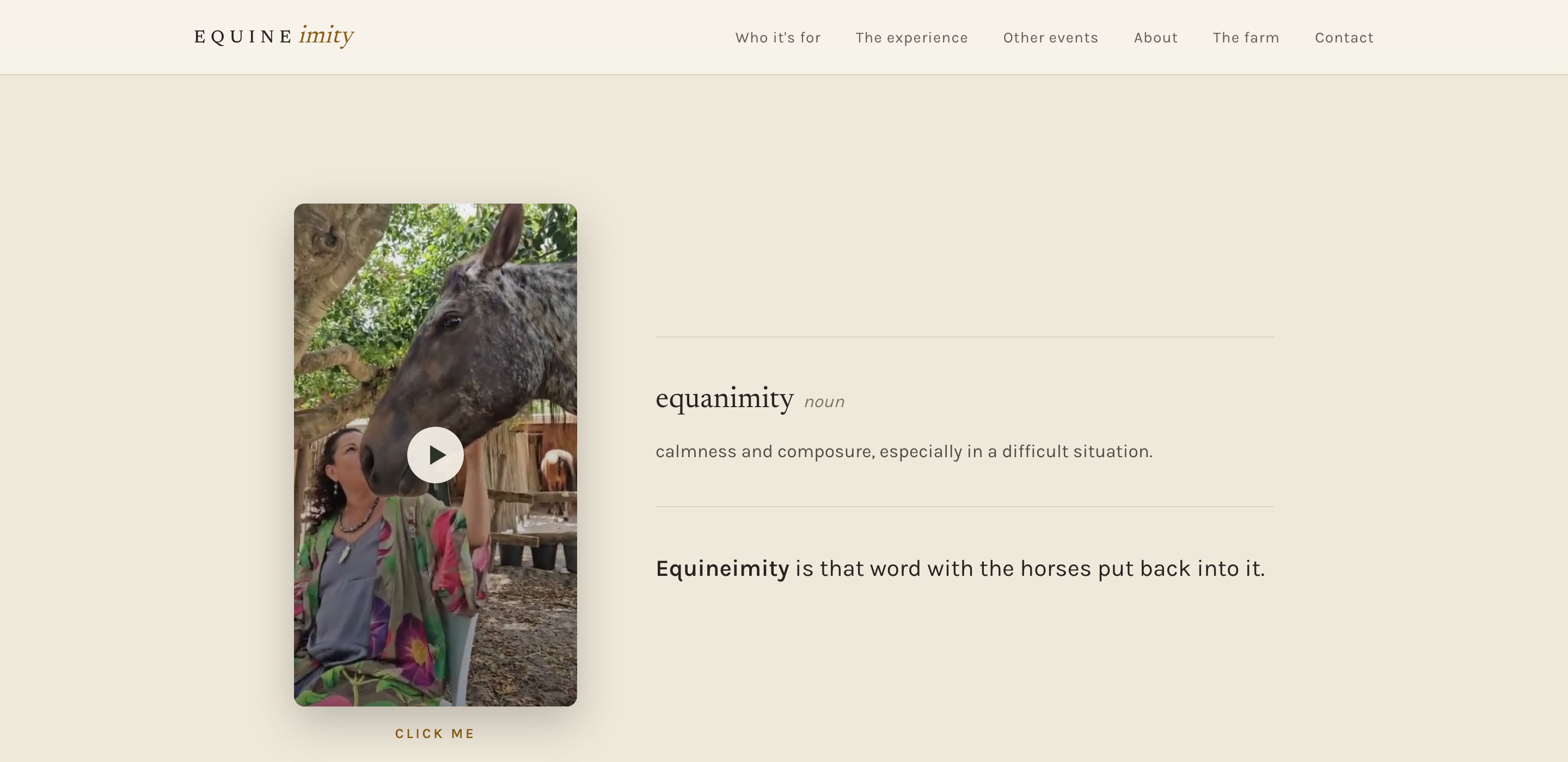 A section of the Equineimity site